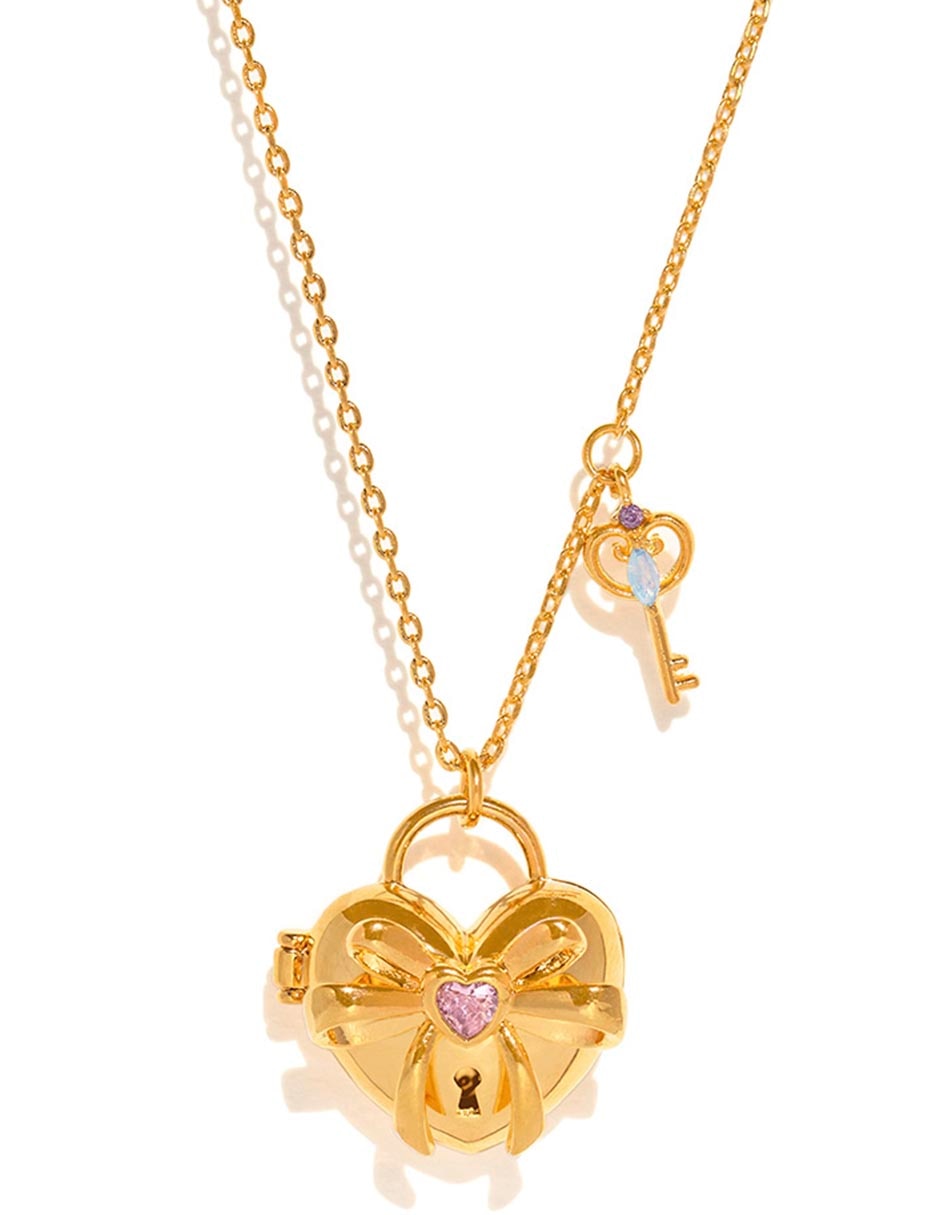 Collar con dije Love de baño de oro 18 K