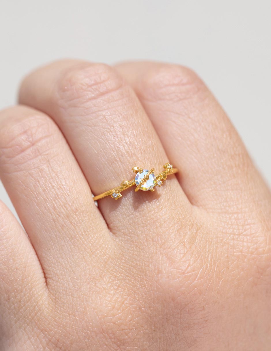 Anillo Galaxy 18 k zirconia cúbica chapa de oro 3