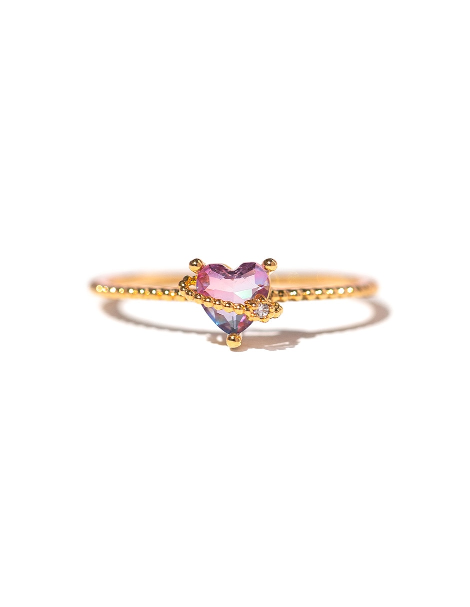 Anillo circular In Love 18 k zirconia cúbica chapa de oro Anillo circular In Love 18 k zirconia cúbica chapa de oro