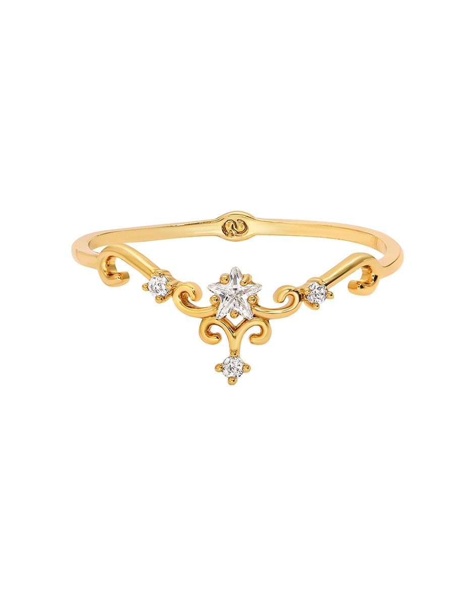 Anillo circular Wish Granted 18 k zirconia cúbica chapa de oro