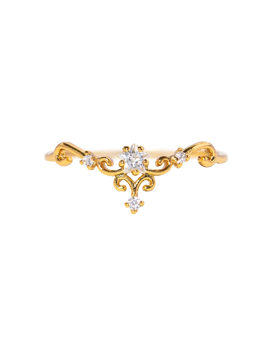 Anillo circular Wish Granted 18 k zirconia cúbica chapa de oro 5
