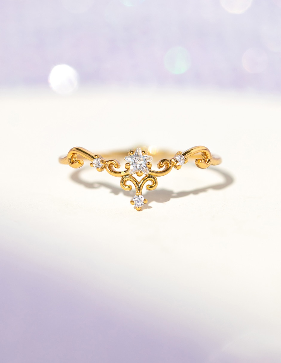 Anillo circular Wish Granted 18 k zirconia cúbica chapa de oro 4