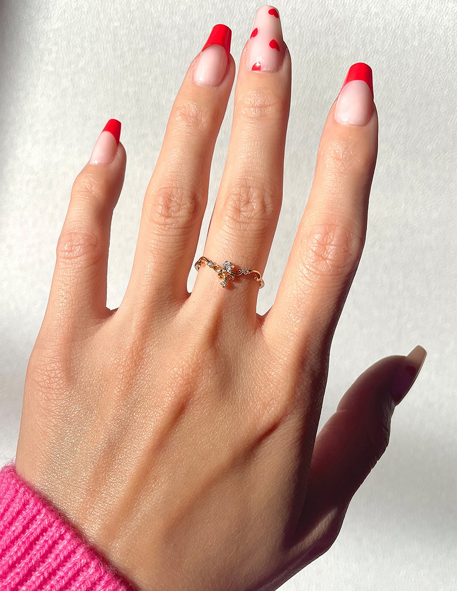Anillo circular Wish Granted 18 k zirconia cúbica chapa de oro 2
