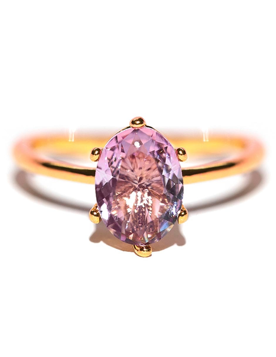 Anillo Essentials 18 k zirconia cúbica chapa de oro
