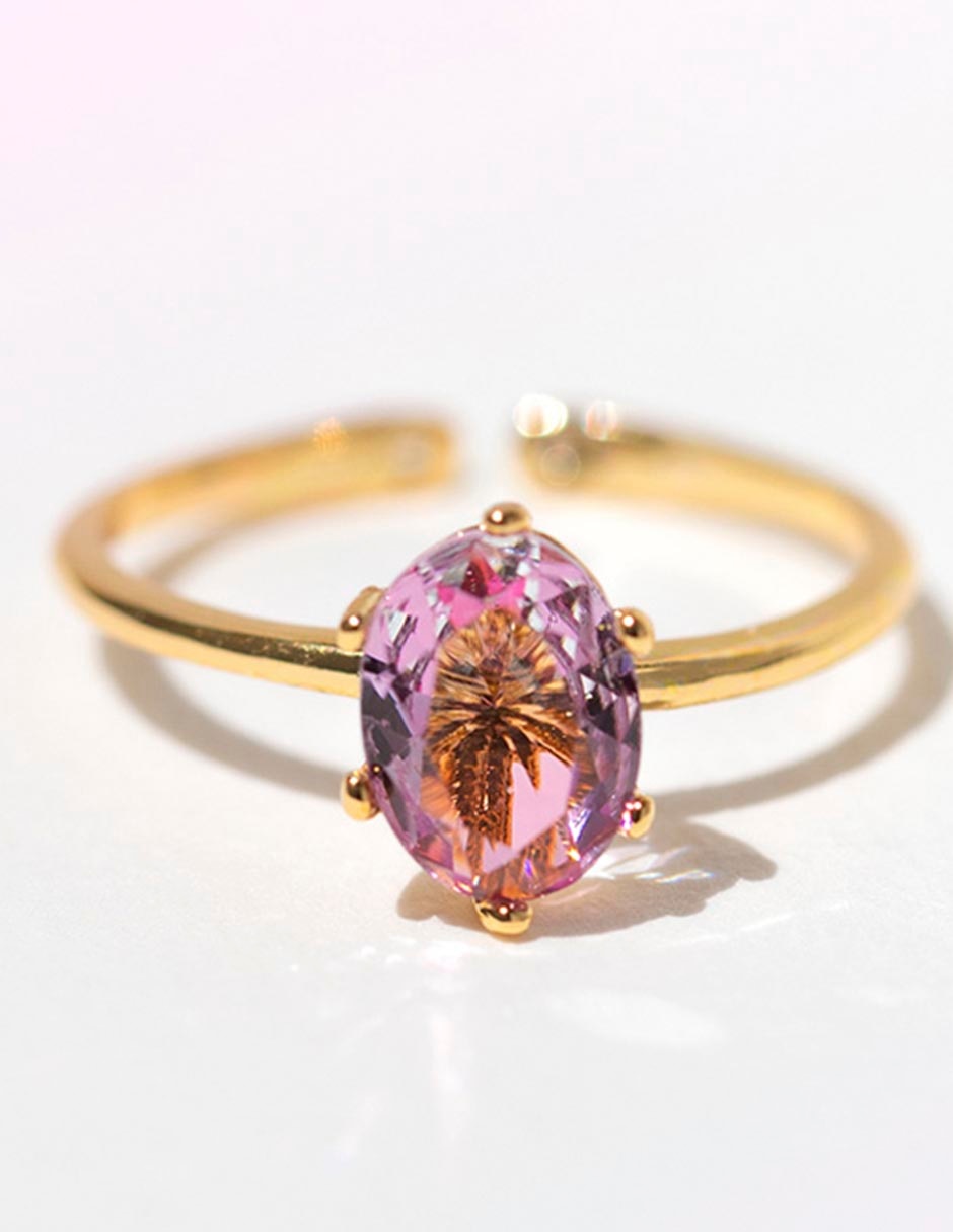 Anillo Essentials 18 k zirconia cúbica chapa de oro