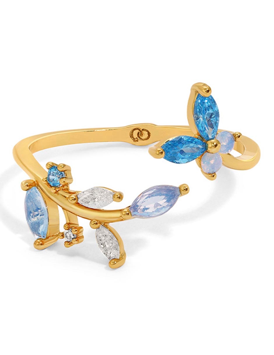 Anillo de flor zirconia brillante