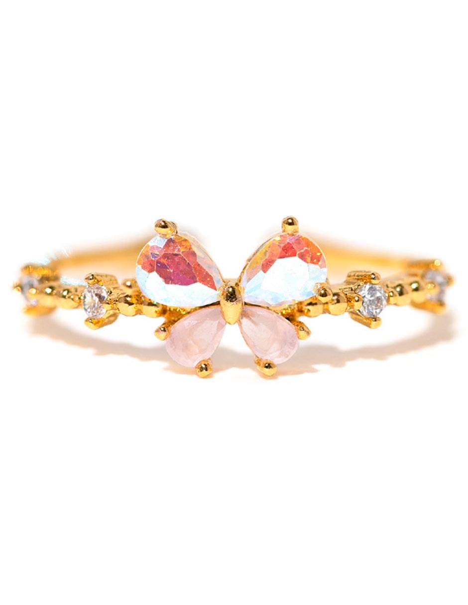 Anillo de mariposa Garden 18 k zirconia cúbica chapa Anillo de mariposa Garden 18 k zirconia cúbica chapa