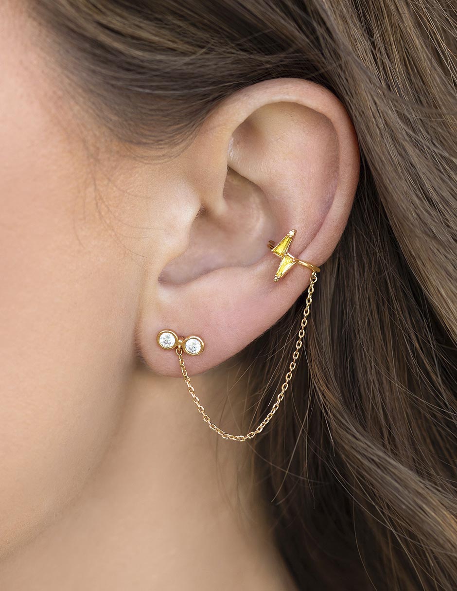 Aretes 18 K con acabado chapa de oro 2