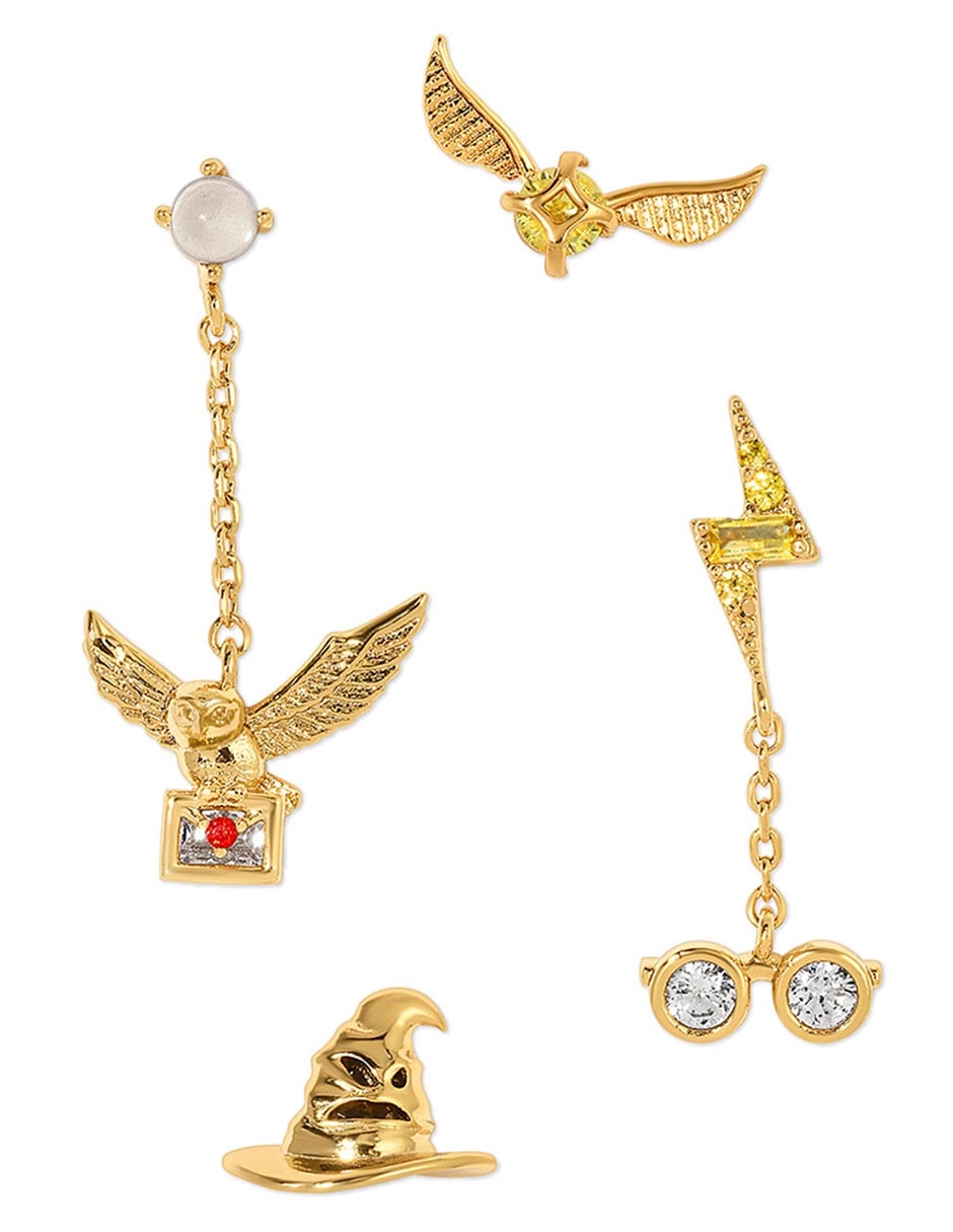 Aretes Harry Potter 18 K con acabado chapa de oro