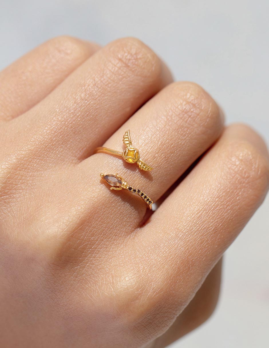 Anillo Harry Potter 18 k zirconia chapa de oro 2