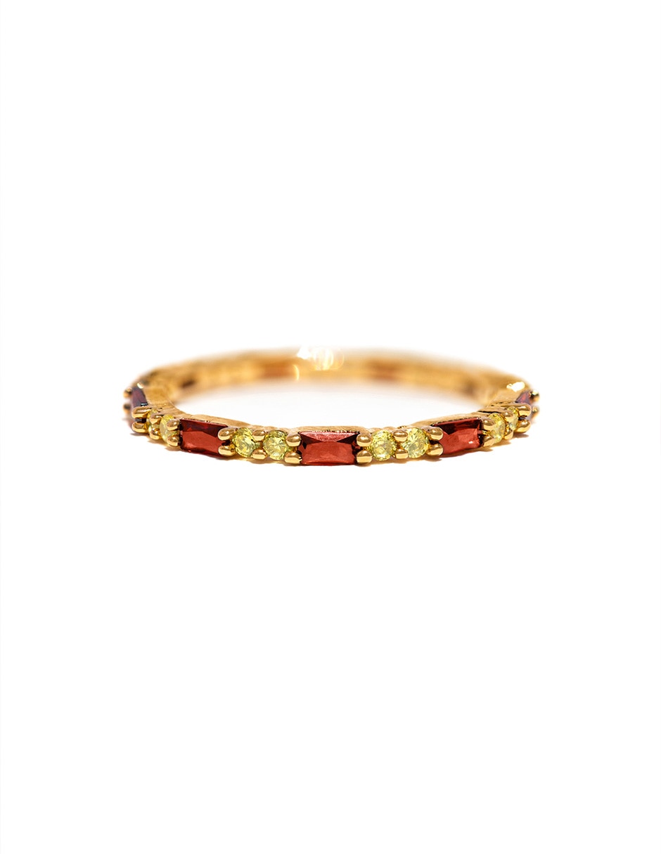 Anillo circular Gryffindor House Harry Potter 18 k zirconia cúbica chapa de oro
