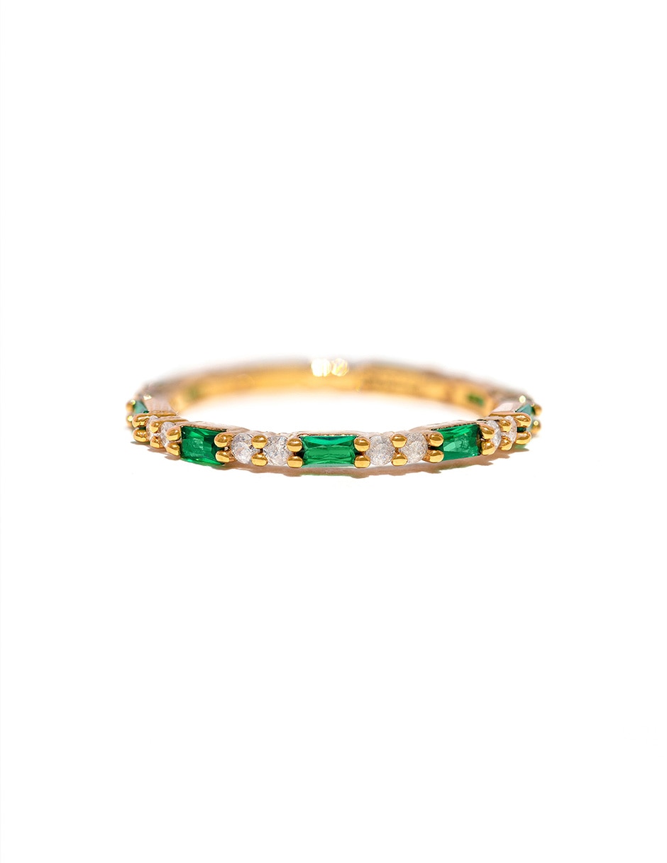 Anillo Harry Potter Slytherin House 18 k zirconia cúbica chapa de oro