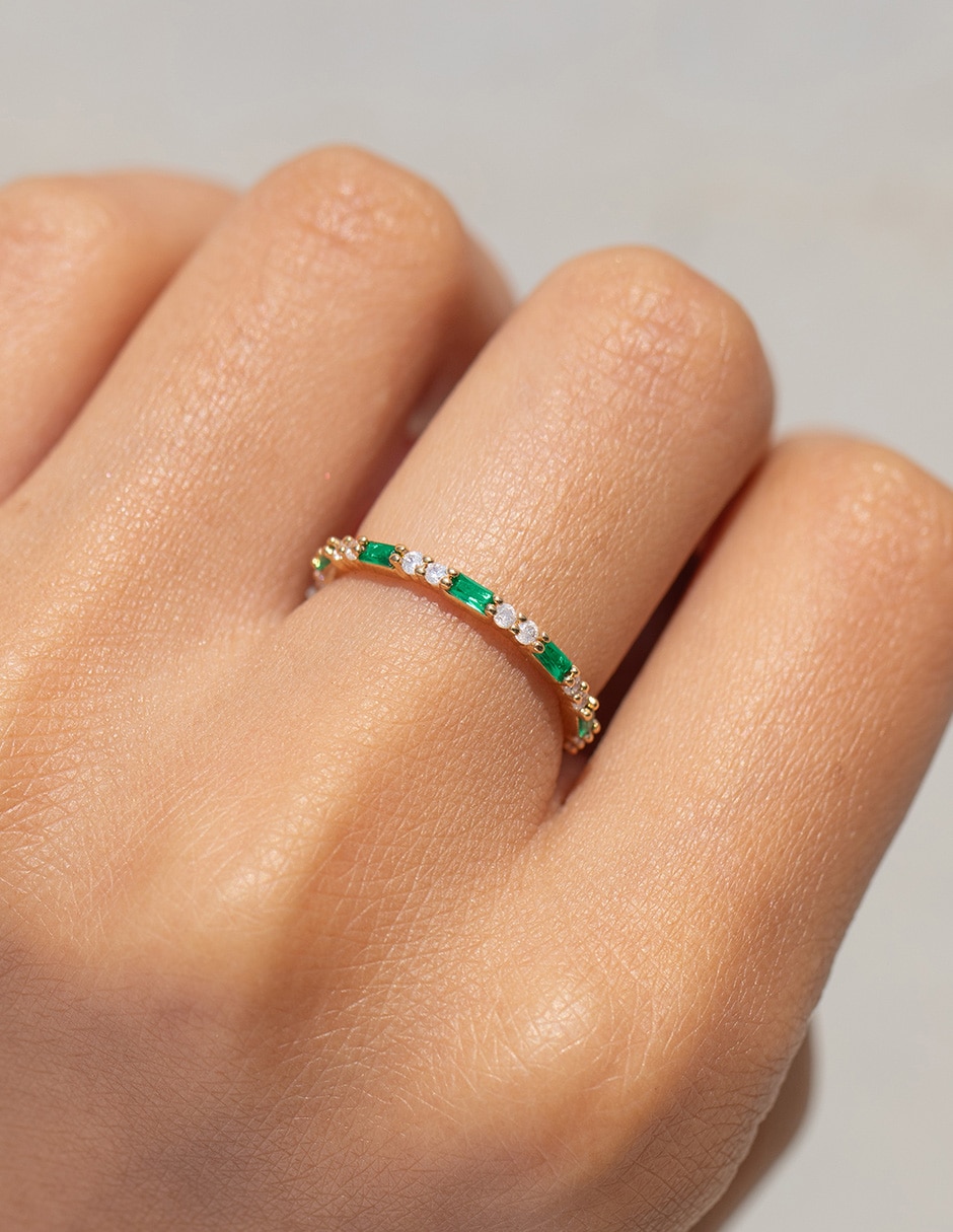 Anillo Harry Potter Slytherin House 18 k zirconia cúbica chapa de oro 2