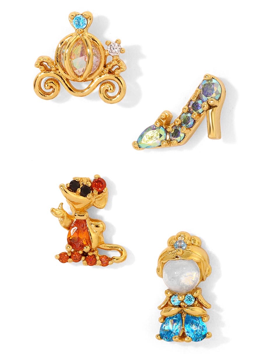 Aretes 18 K con acabado chapa de oro 3