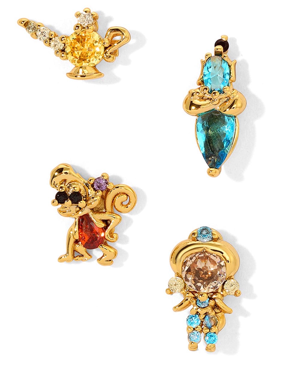 Set de aretes Aladdín 18 K con acabado chapa de oro 2