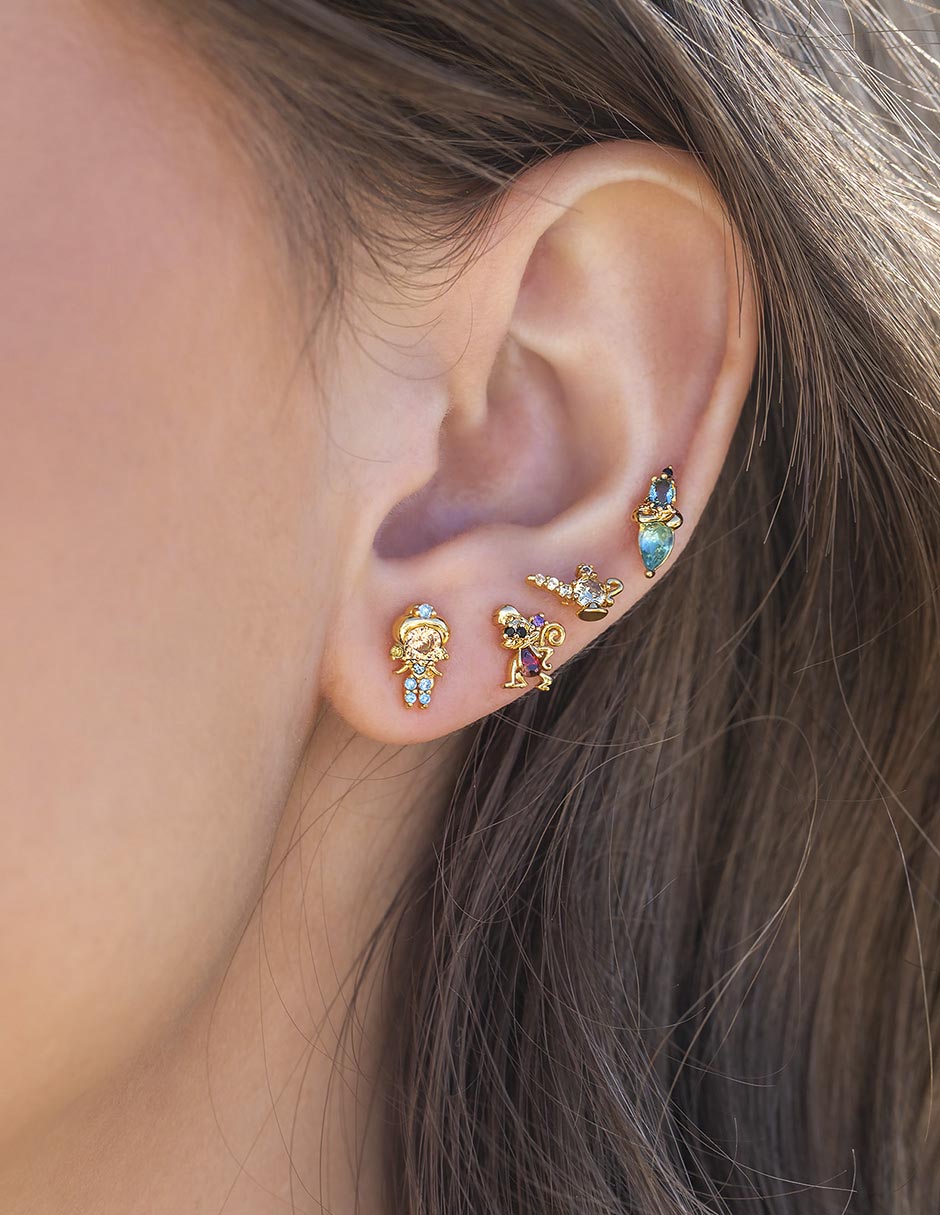 Set de aretes Aladdín 18 K con acabado chapa de oro 3