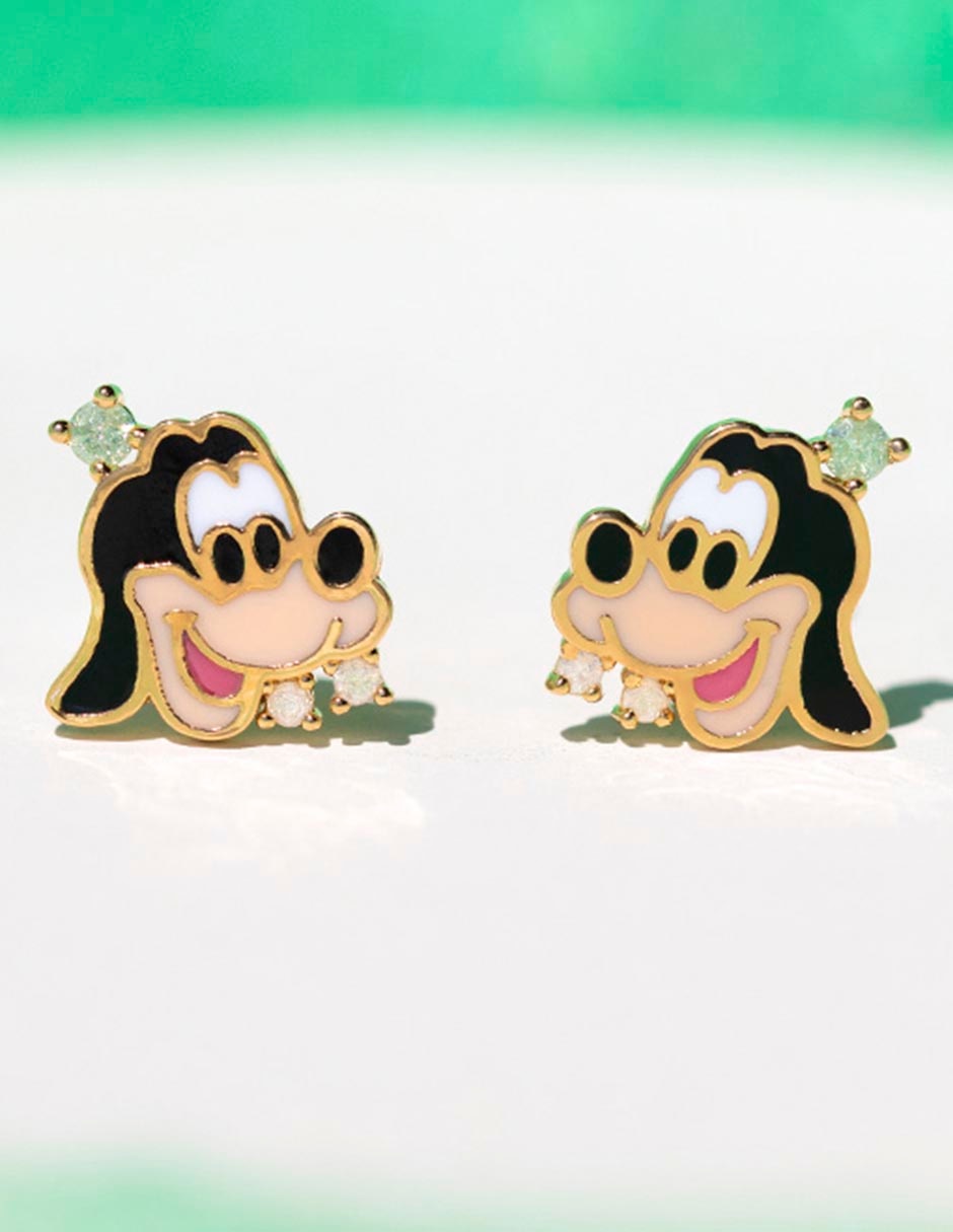 Aretes Goofy 18 K con acabado chapa de oro 3