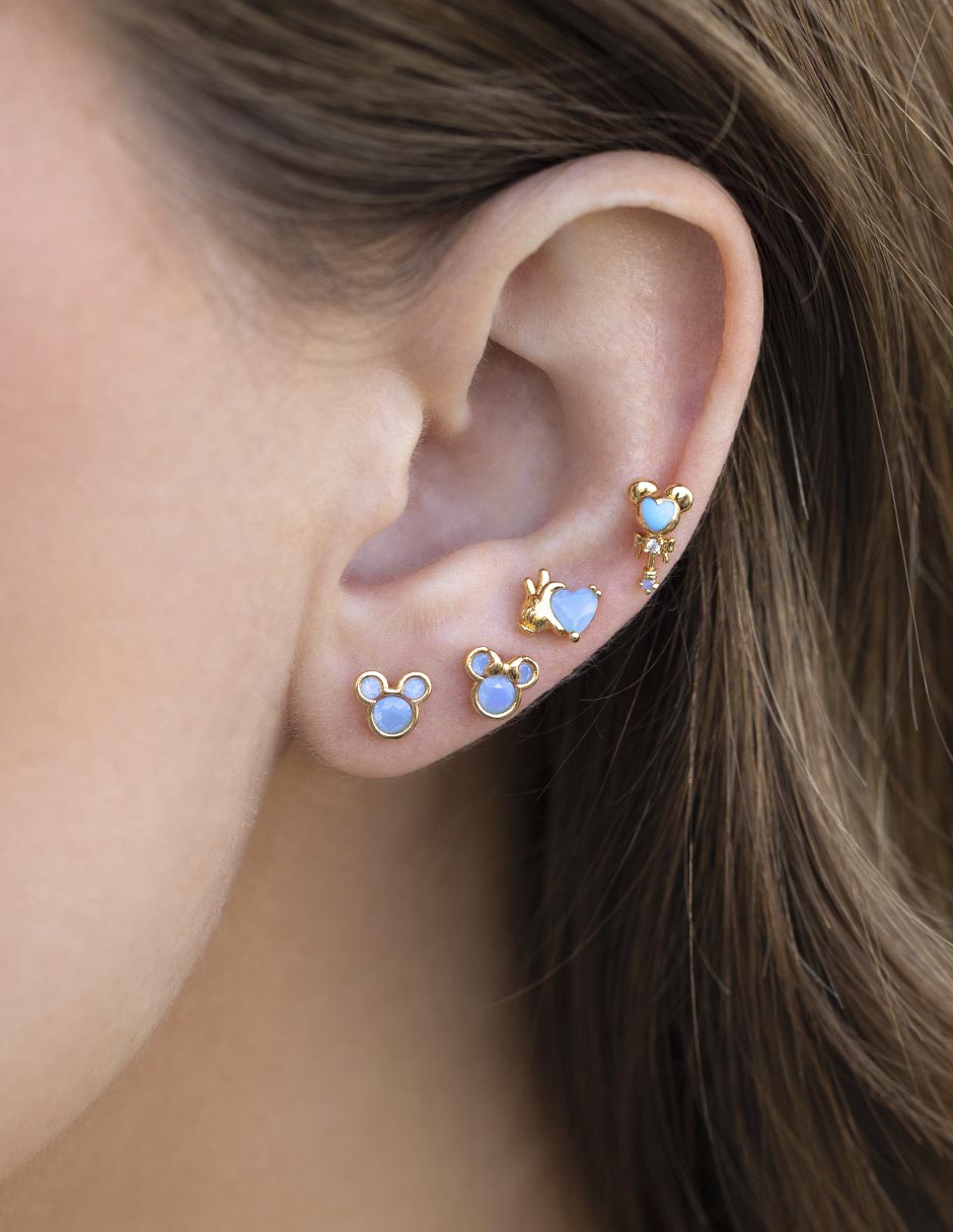 Set de aretes Minnie 18 K con acabado chapa de oro 2