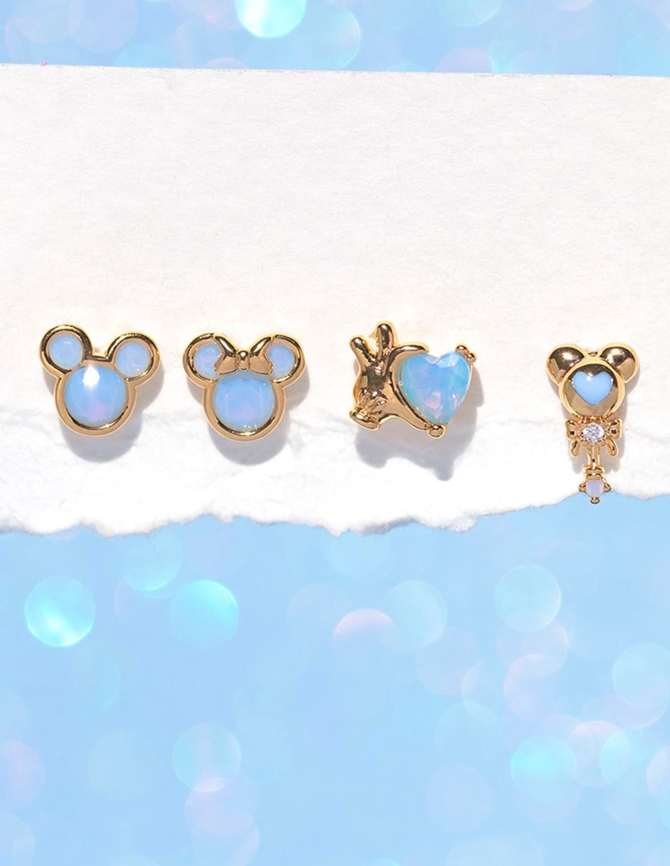 Set de aretes Minnie 18 K con acabado chapa de oro 3