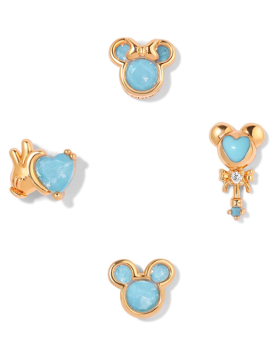 Set de aretes Minnie 18 K con acabado chapa de oro 4