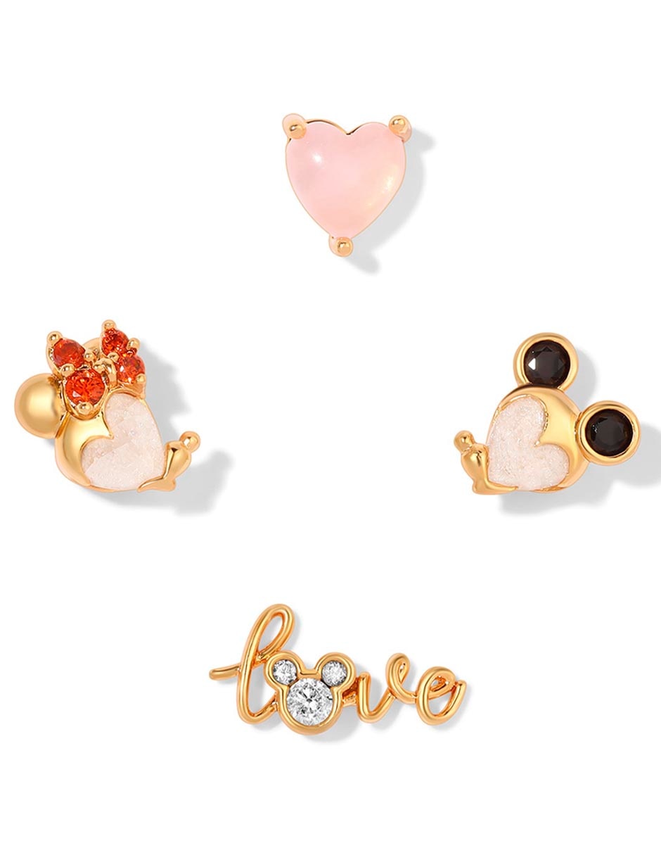 Set de aretes 18 K con acabado chapa de oro