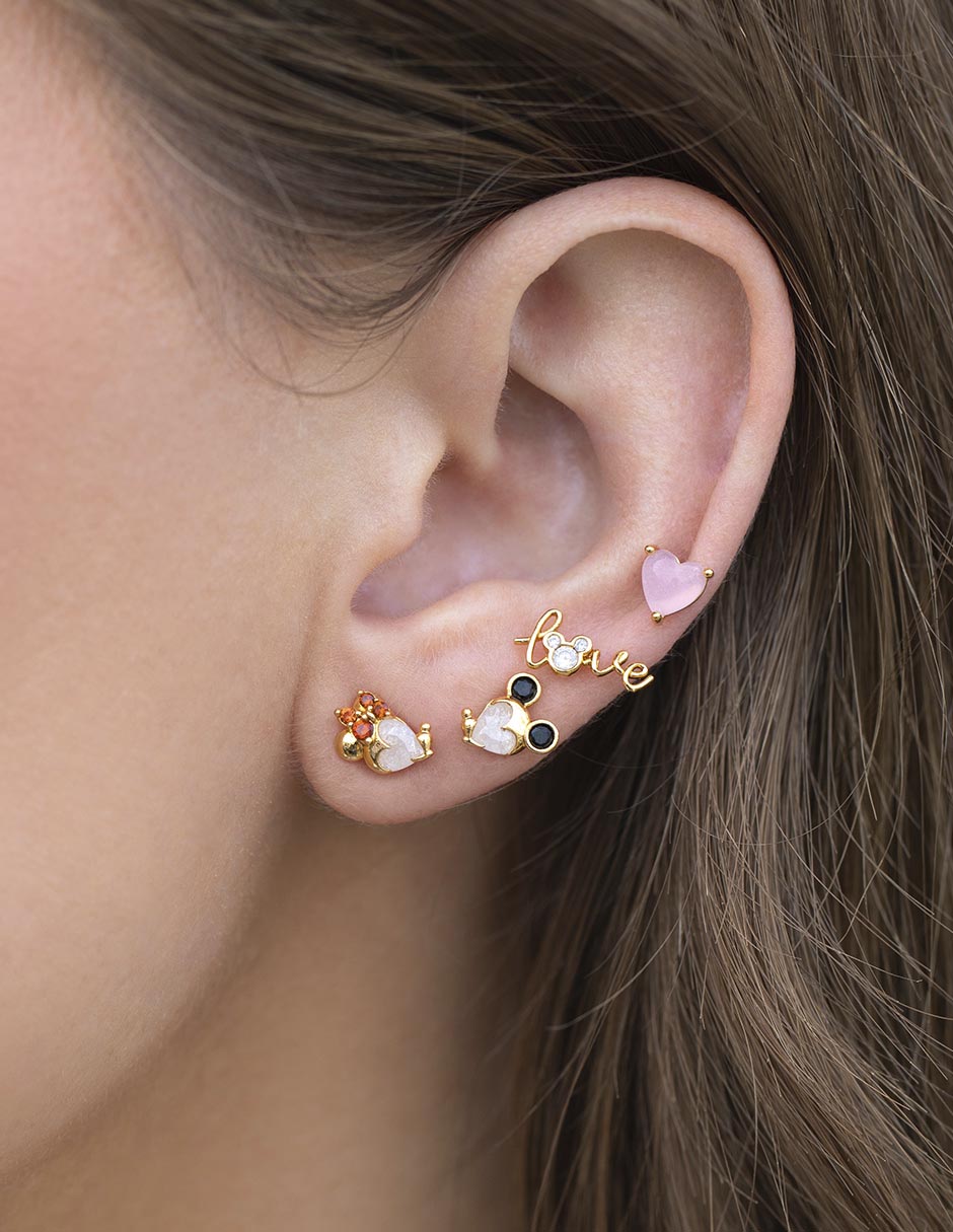 Set de aretes 18 K con acabado chapa de oro 2