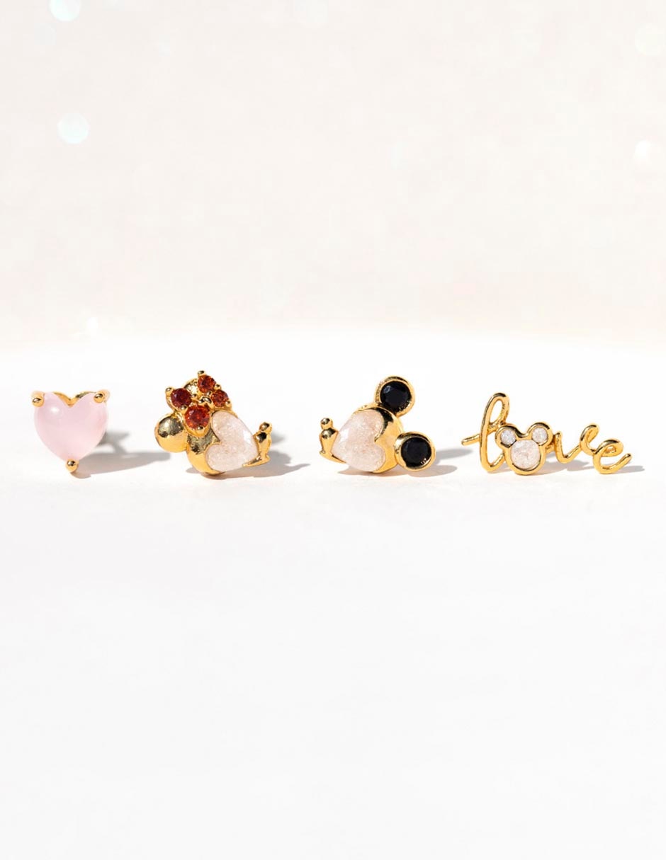 Set de aretes 18 K con acabado chapa de oro 4