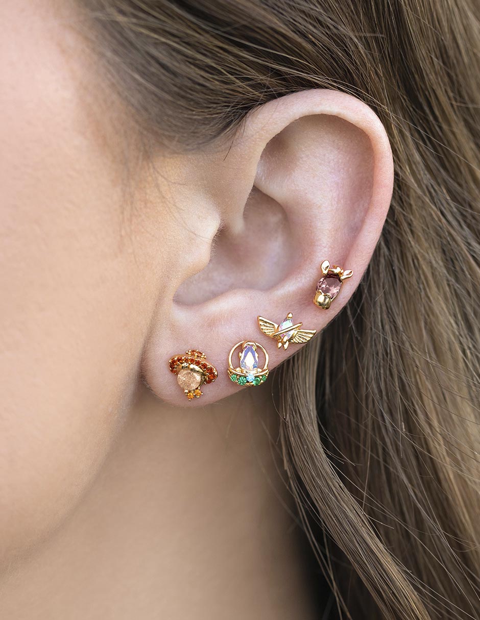 Aretes Toy Story 18 K con acabado chapa de oro 2