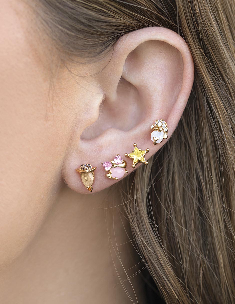 Aretes Toy Story 18 K con acabado chapa de oro 2