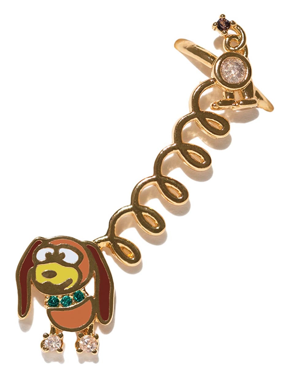 Aretes de perro Toy Story 18 K con acabado chapa de oro Aretes de perro Toy Story 18 K con acabado chapa de oro