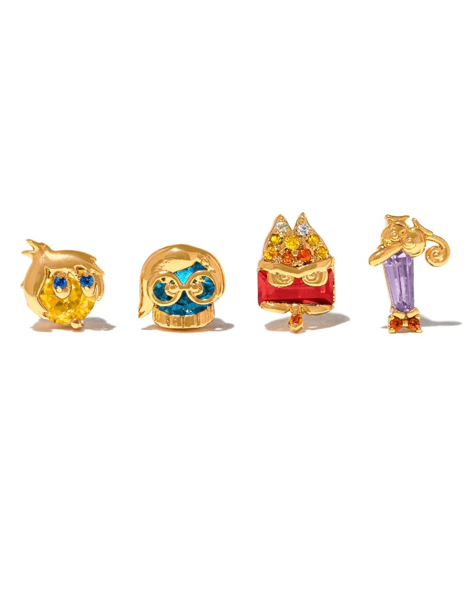 Set de aretes Inside Out 18 K con acabado chapa de oro