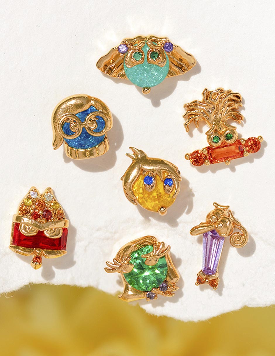 Set de aretes Inside Out 18 K con acabado chapa de oro 5