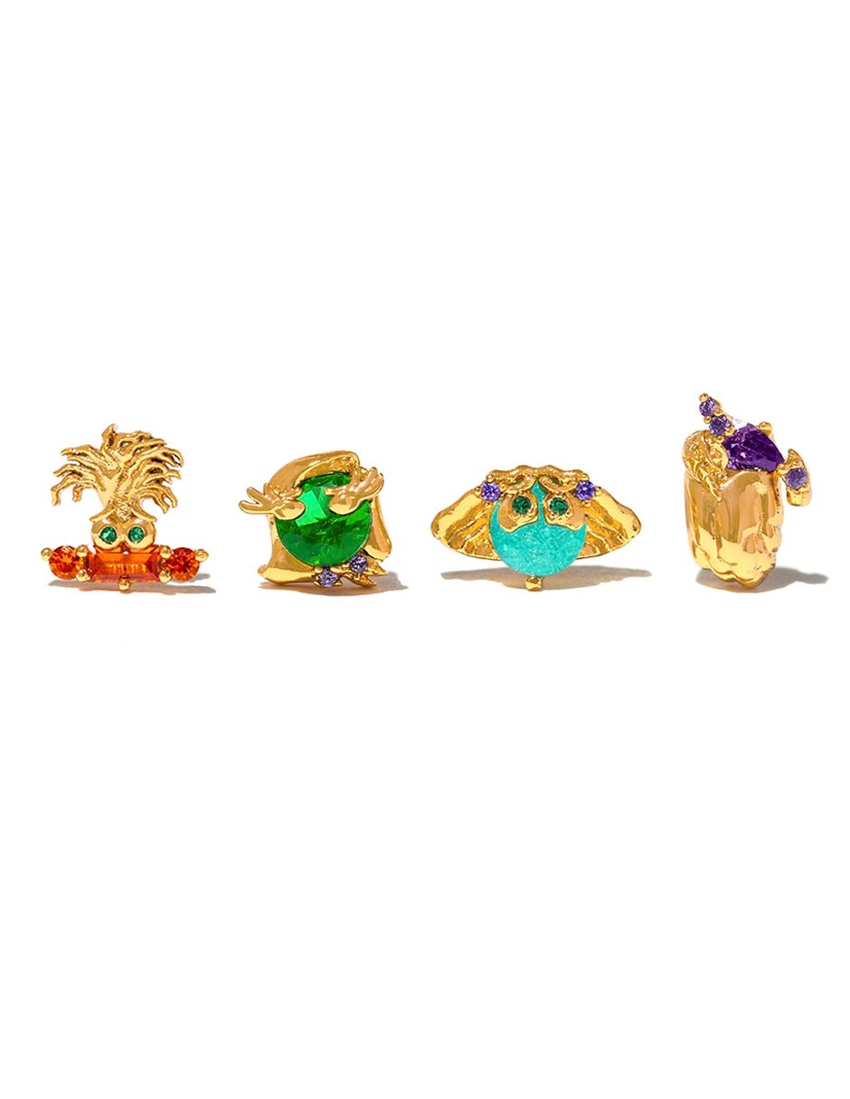 Aretes Inside Out 2 18 K con acabado chapa de oro