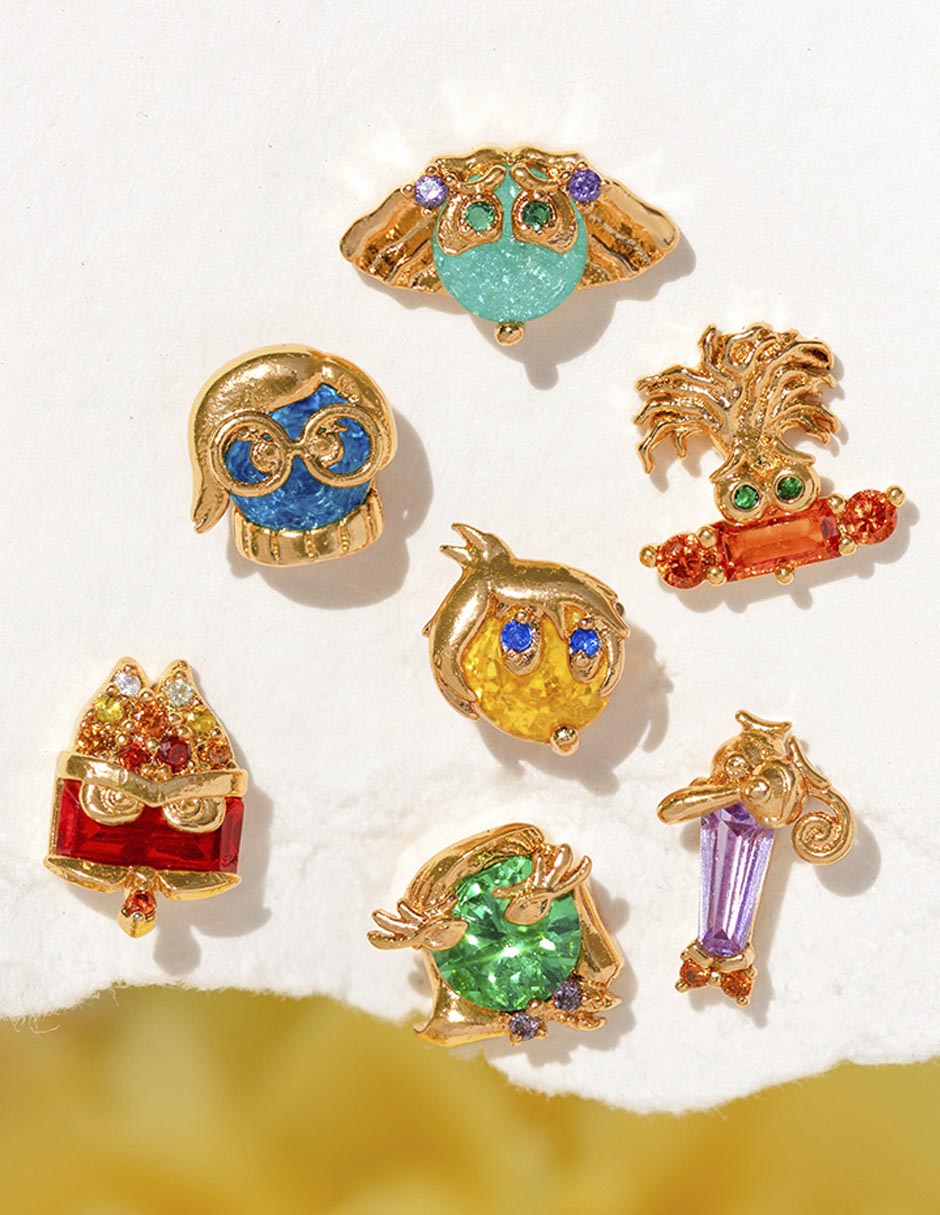 Aretes Inside Out 2 18 K con acabado chapa de oro 5