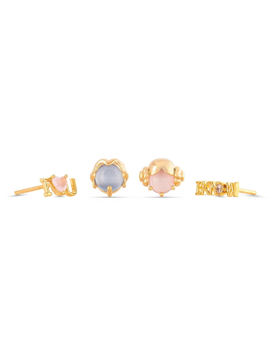 Aretes Han Solo & Leia 18 K con acabado chapa de oro Aretes Han Solo & Leia 18 K con acabado chapa de oro