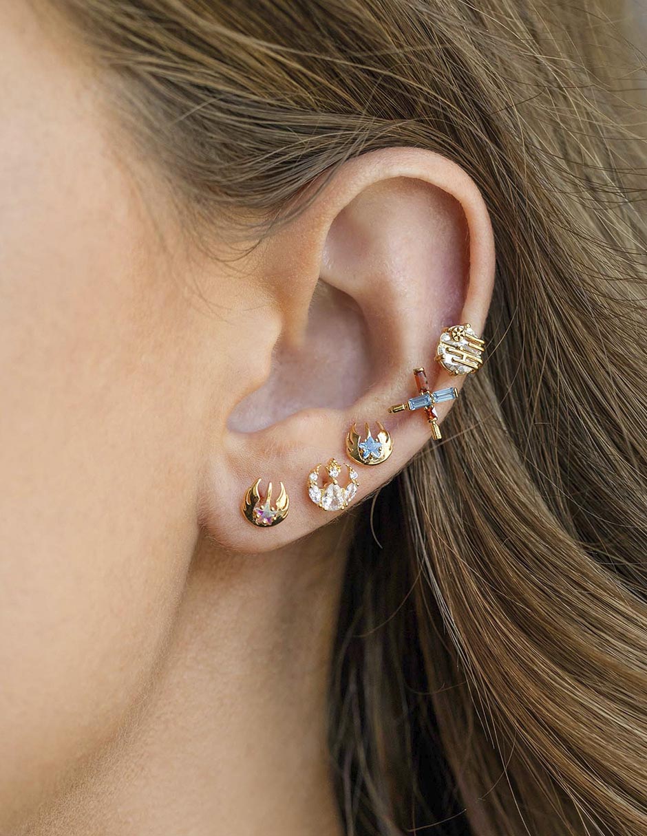 Aretes 18 K con acabado chapa de oro 2