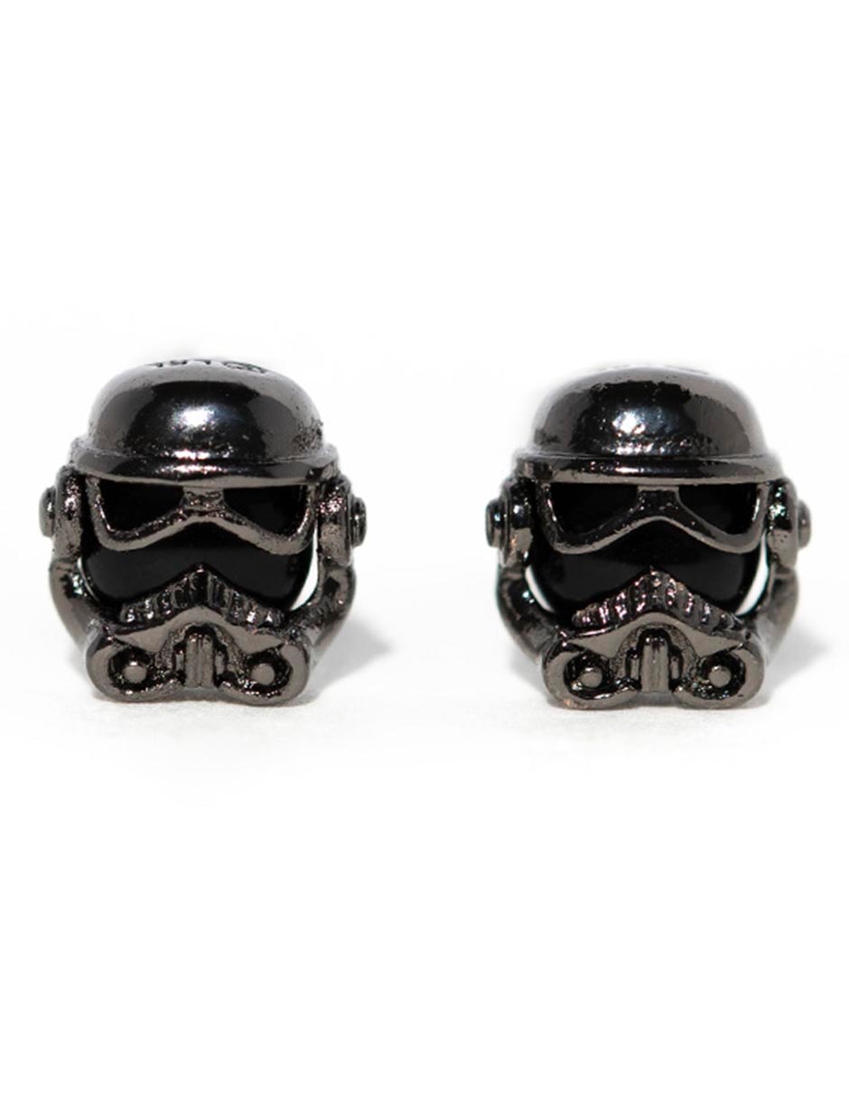 Aretes Stormtrooper de plata con acabado chapa de plata Aretes Stormtrooper de plata con acabado chapa de plata