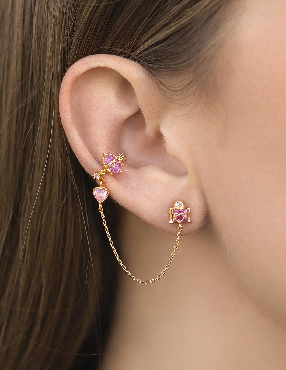 Aretes 18 K con acabado chapa de oro 2