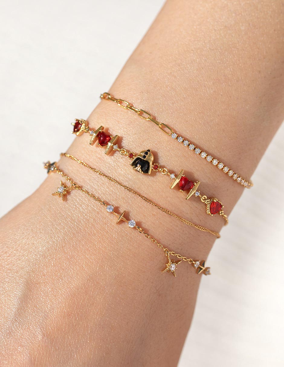 Pulsera con zirconia 18 K Star Wars acabado chapa de oro 2