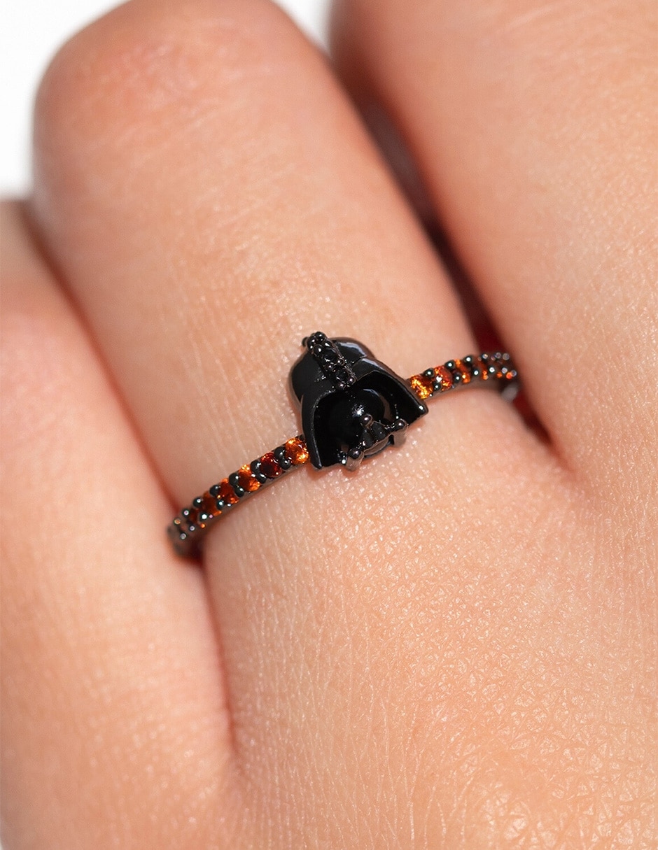 Anillo Star Wars Darth Vader zirconia cúbica chapa de oro 2