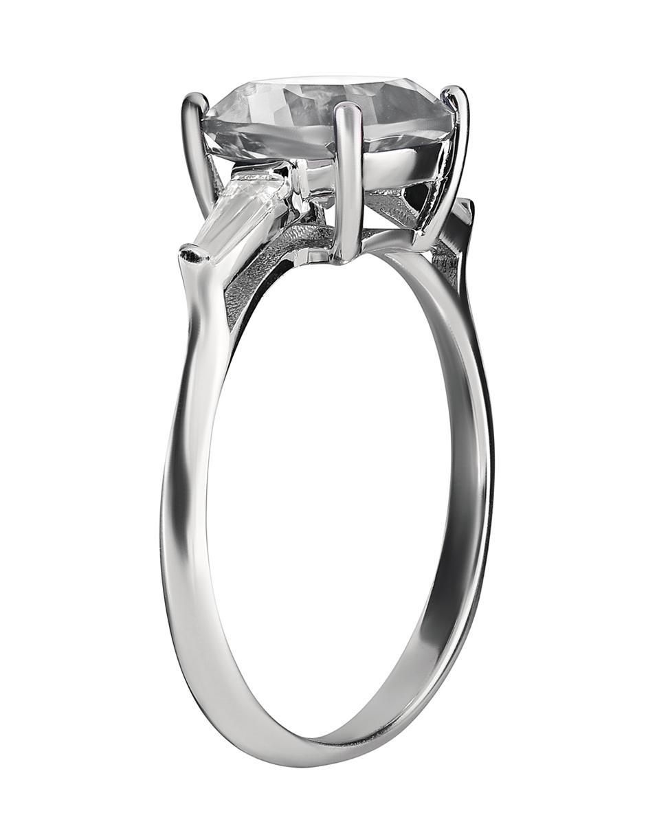 Anillo cuadrada P 925 de plata zirconia brillante