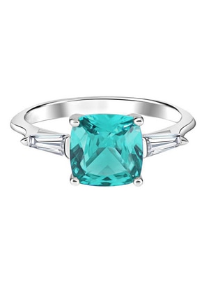 Anillo cuadrada P 925 de plata turmalina brillante