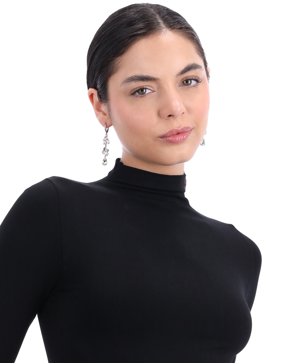 Aretes con acabado brillante cristal 3