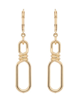 Aretes de eslabón con acabado brillante