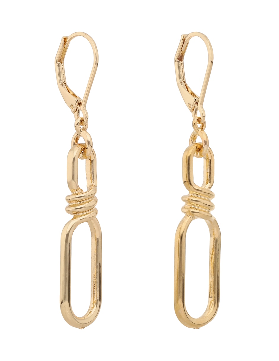 Aretes de eslabón con acabado brillante 2