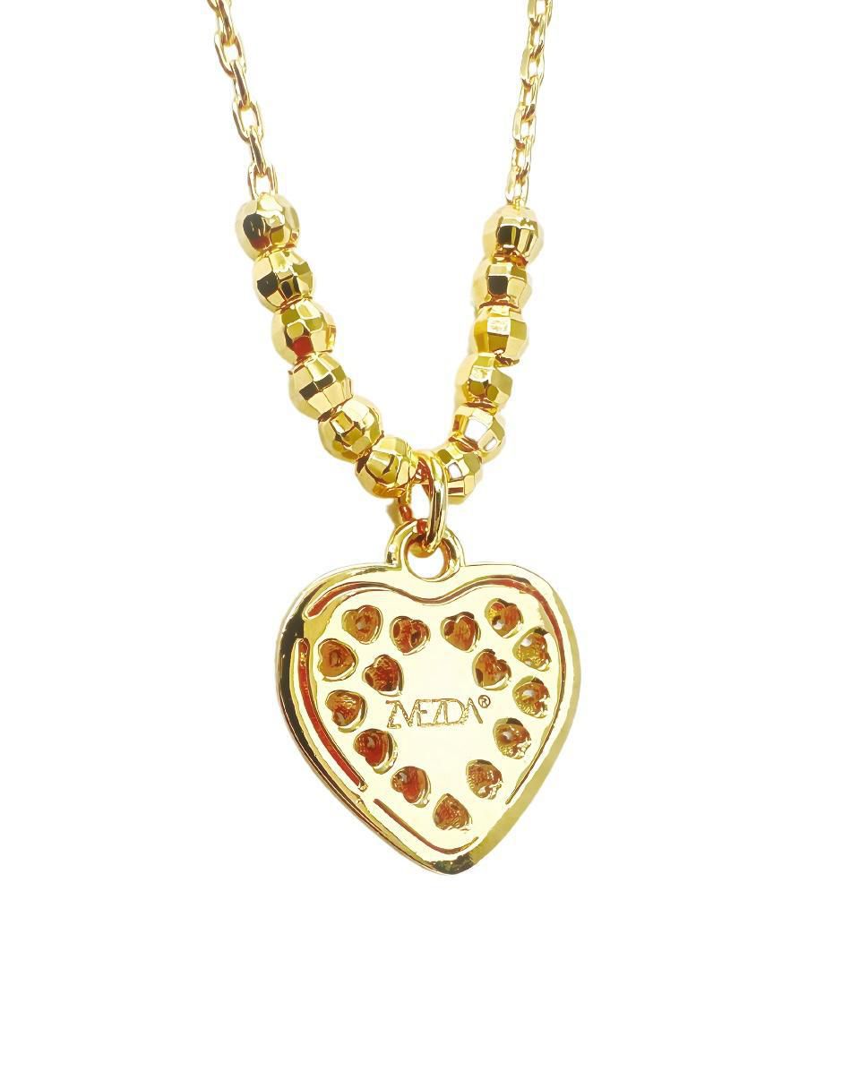 Aretes y collar de corazón Aurore 18 k circonita 7