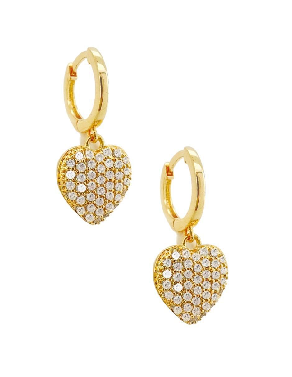 Aretes y collar de corazón Aurore 18 k circonita 8