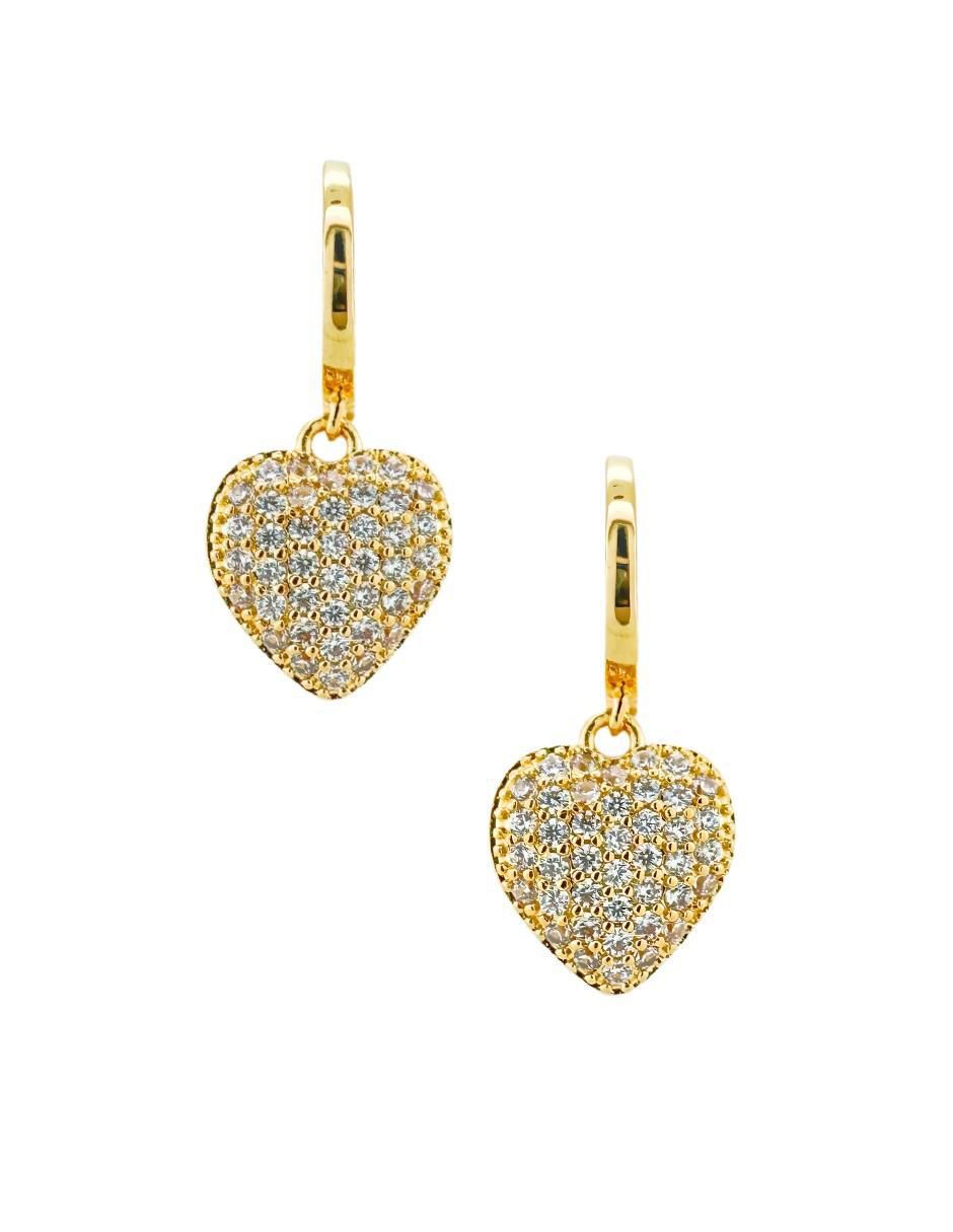 Aretes y collar de corazón Aurore 18 k circonita 9