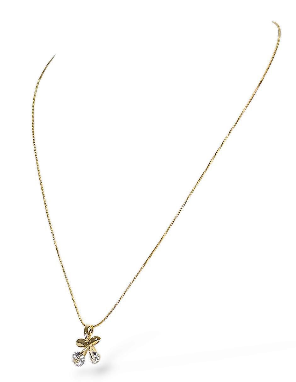 Aretes y collar 18 k zirconia