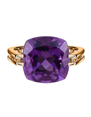 Anillo 14 k de oro amatista liso